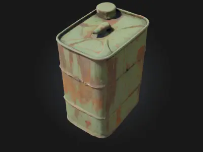 Rusted Metal Canister  Aged Utility with Industrial Grit 3D model
