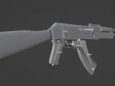 Gun AK Free 3D model