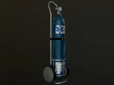 Oxygen Cylinder Free low-poly 3D model