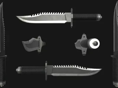 Rambo Knife Low-poly 3D model purchase