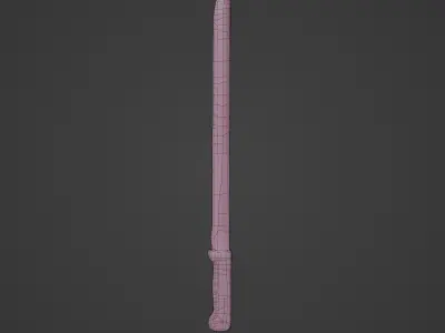 stylized machete weapon PBR low-poly game ready Low-poly 3D model