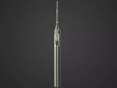 SciFi Building 4 Low-poly 3D model