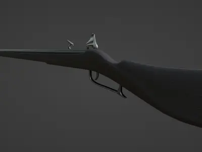 1597 Snaphaunce Long Rifle Low-poly 3D model