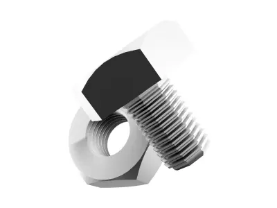 Hexagon bolts cartoon icon 3D model