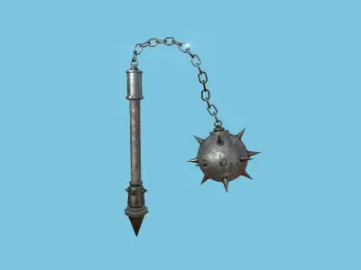 Medieval Flail 07 Blood - Character Fantasy Weaponry Low-poly 3D model