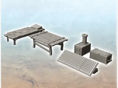 Set of post-apocalyptic metal furniture -2- 3D print model