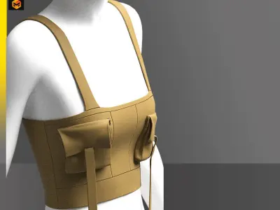  4 Crop Top Pack 3D model