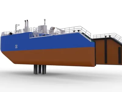 Detachable icebreaking bow Self propelled for Tug Boat 50 3D print model