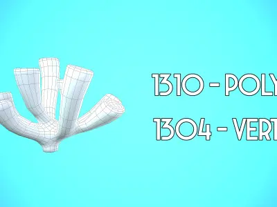CORAL 03 CARTOON STYLIZED Low-poly 3D model