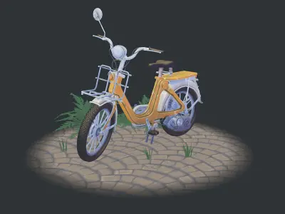 Motorcycle stylized Low-poly 3D model