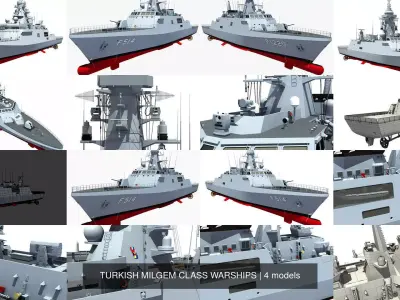 TURKISH MILGEM CLASS WARSHIPS 3D Model Pack