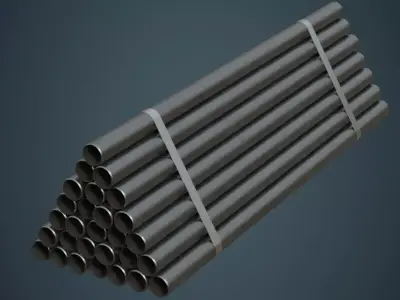 Industrial Pipes 3A Low-poly 3D model
