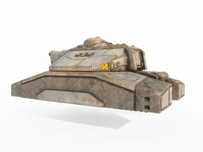 Future sci-fi maglev laser gun tank 3D model