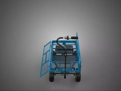 HEAVY DUTY ELECTRIC STEEL MESH GARDEN CART TROLLEY 4 FOUR WHEELS 3D model