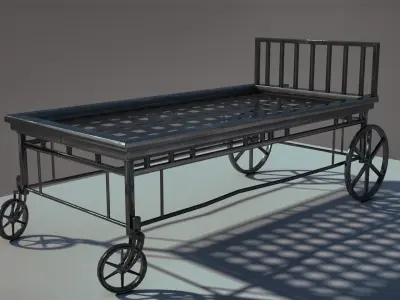 old bed Low-poly 3D model Low-poly 3D model