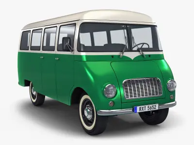 Generic Retro Passenger Van v 2 3D model