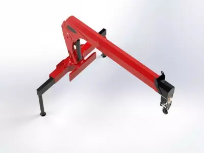 Real Scale Hydraulic Crane Arm 3D Model for Industrial Use 3D model