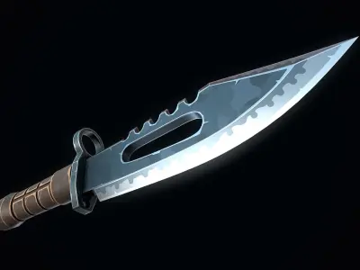 Stylized Military Knife Low-poly 3D model purchase