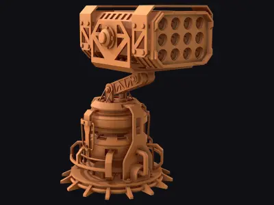 Missile Launcher 4 - Clay 3D model
