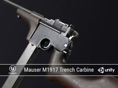 PBR Mauser M1917 Trench Carbine Low-poly 3D model