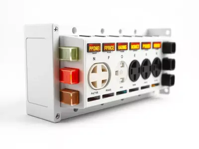 Industrial Control Panel Model Pack with Colored Switches and... Low-poly 3D model