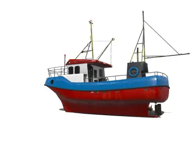 Fishing Boat PBR Low-poly 3D model