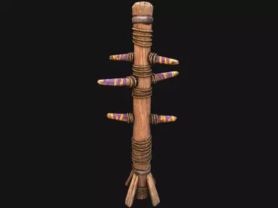 Medieval Punching Dummy Training Furniture Low-poly 3D model