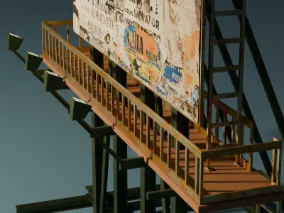 Rooftop Billboard Low-poly 3D model purchase