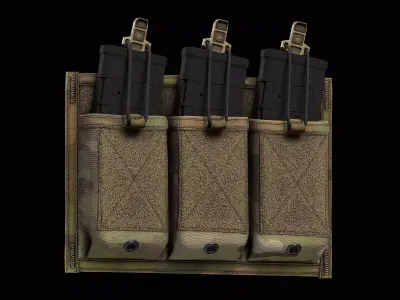 MSA Triple M4 Mag Pouch Low-poly 3D model