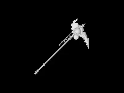 Steampunk Scythe 3D model