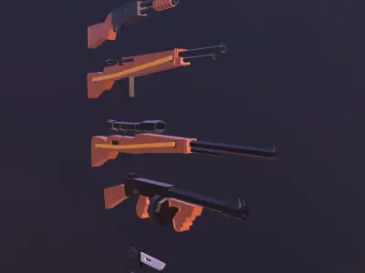 Low Poly Weapon Pack Low-poly 3D model buy