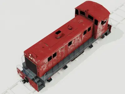 Diesel locomotive 3D model textures 4K PBR Low-poly 3D model