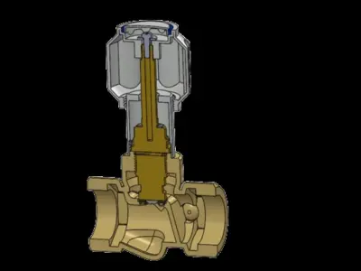 Water Tap Conceal Stop cock 1 in Escoo Flat  3D model