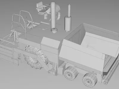 Asphalt Paver Caterpillar Heavy Machinery Construction Vehicle Low-poly 3D model