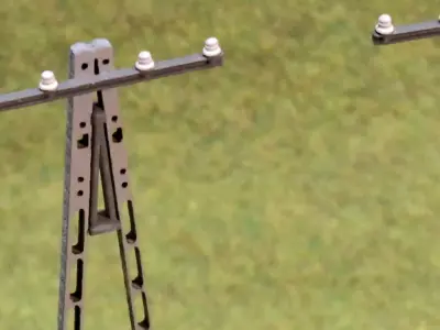 Concrete Electric Pole 1-87 laser cut and resin 3D print model