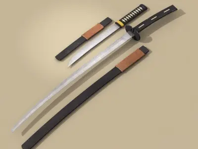 Katana and Wakizashi 3D model