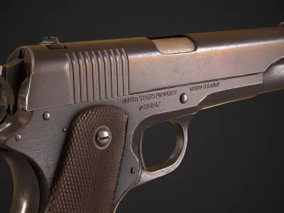 Colt 1911 Low-poly 3D model get