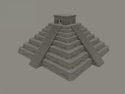 Mayan Temple Low-poly 3D model shop