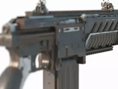 Future wasteland style submachine gun 3D model