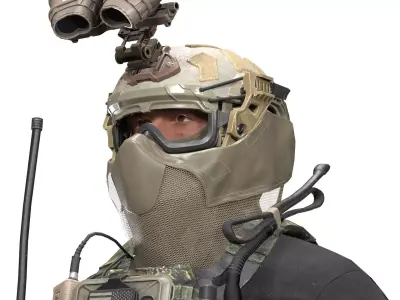 OPS CORE Force On Force Mandible Low-poly 3D model