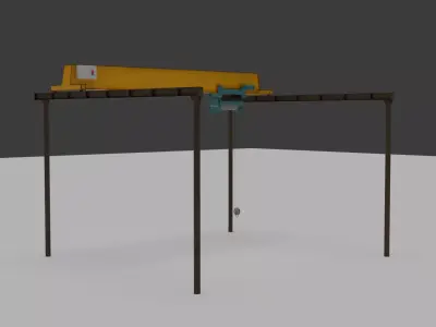 Industrial Crane 3D Model Low-poly 3D model