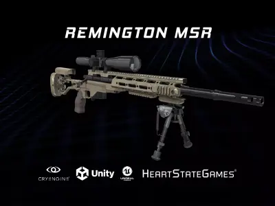 SNIPER 1 - Remington MSR Sniper - 4K Game Ready  Low-poly 3D model