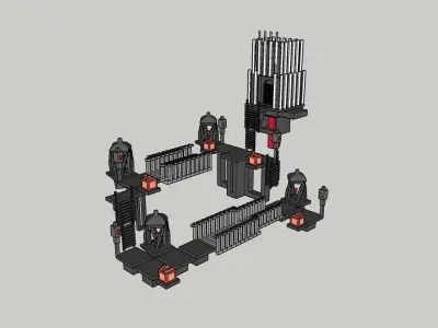 Temple 7 - Blackended Temple Low-poly 3D model