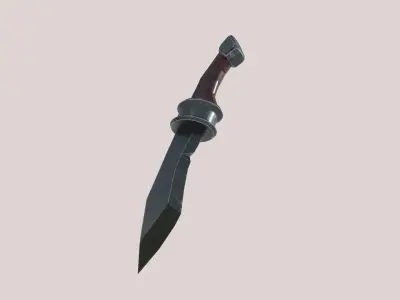 Stylized Knife Low-poly 3D model