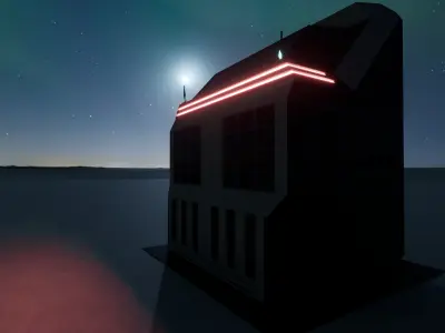 Sci-Fi multi-storey building Free low-poly 3D model