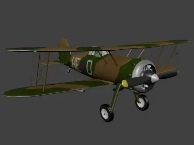 Gloster Gladiator Low-poly 3D model