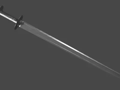 Langsax sword with Khora handle Low-poly 3D model