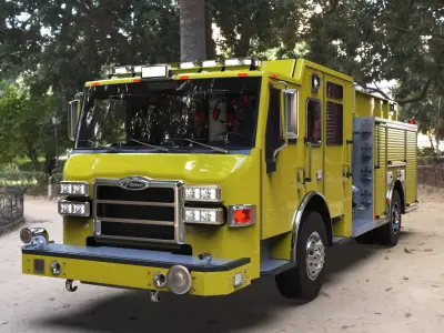 Firetruck Pierce Pumper Velocity chasis lowpoly Low-poly 3D model