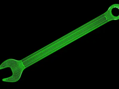 Spanner wrench Low-poly 3D model buy