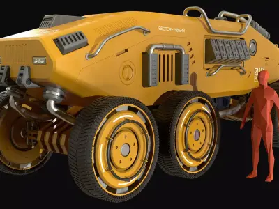 Mars Rover-1-Yellow 3D model